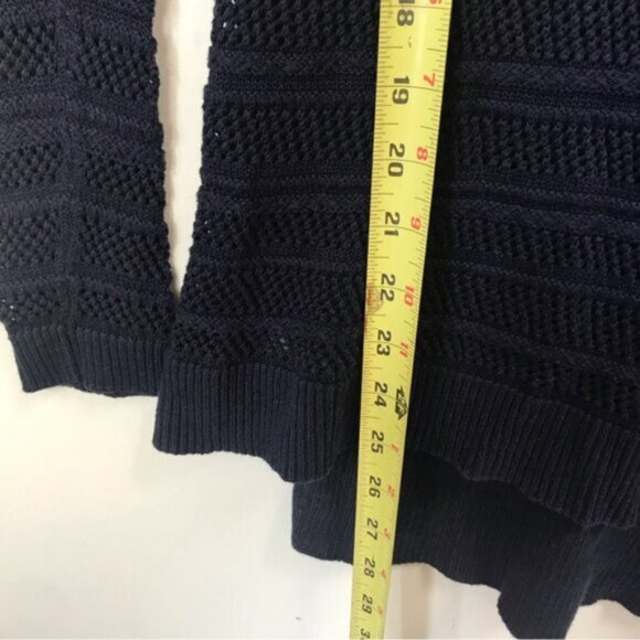 Michael Kors Cotton V Neck Open Knit Lightweight Sweater High Low Slit Hem Knit - Picture 14 of 14